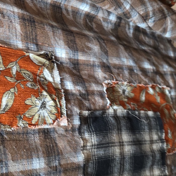 POL Orange and Brown Plaid Button-Up Shirt - Picture 8 of 8